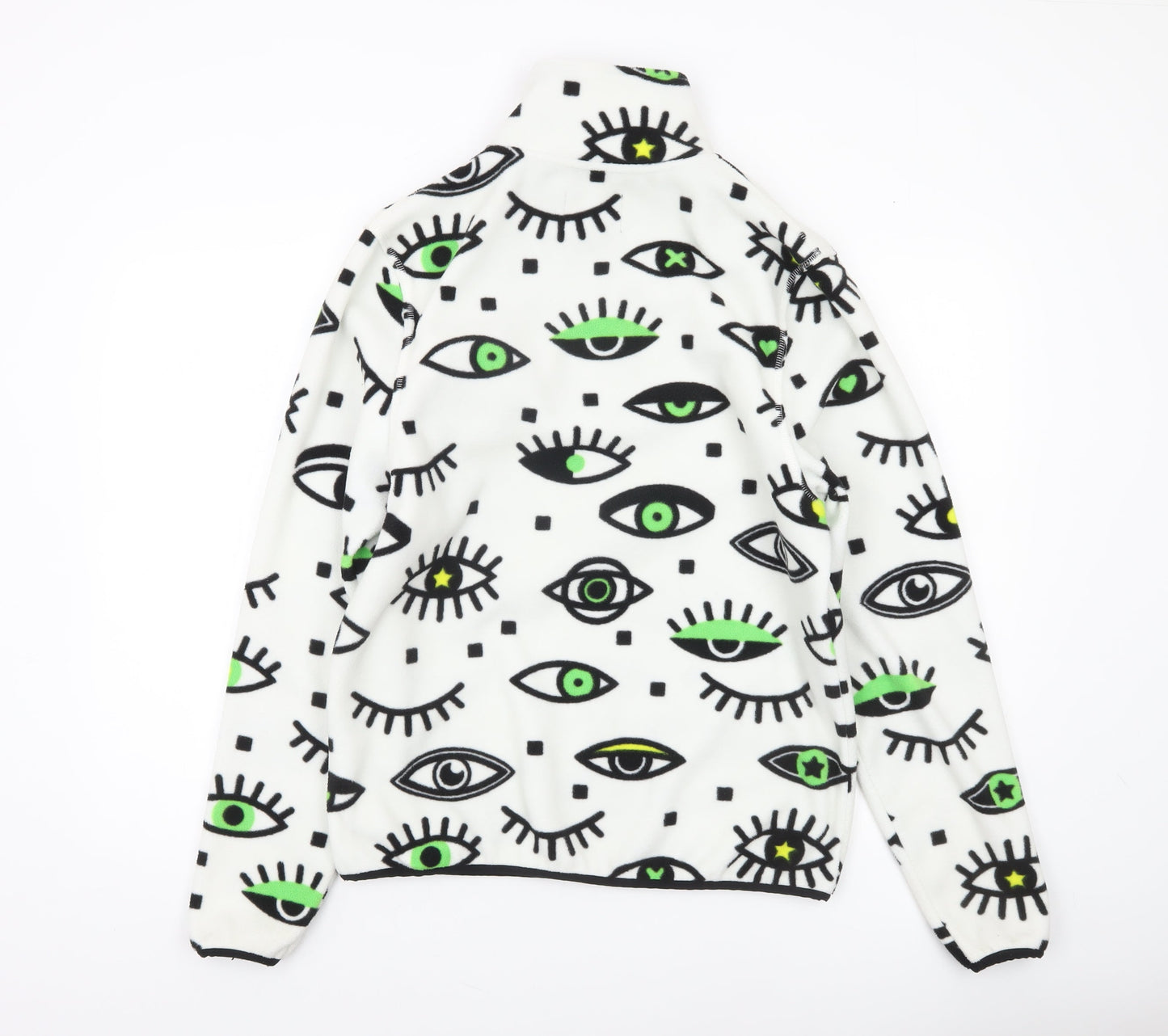 Mens UK Size S Neon Riot White 1/2 Zip Sweatshirt