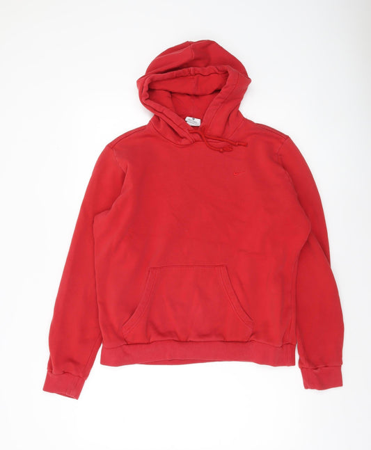 Nike Women's Red Pullover Hoodie XL Cotton Blend Casual Sweatshirt