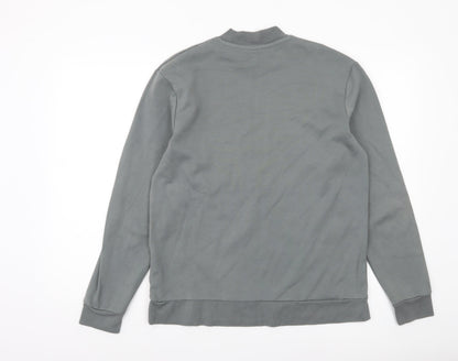 Zara Men's Grey Cotton Blend Crew Neck Sweatshirt Size M