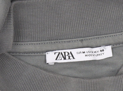 Zara Men's Grey Cotton Blend Crew Neck Sweatshirt Size M