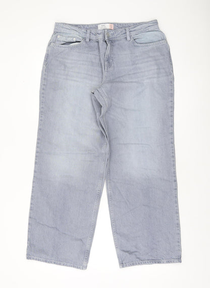 Next Women Blue Baggy Low Rise Petite Jeans UK 12P