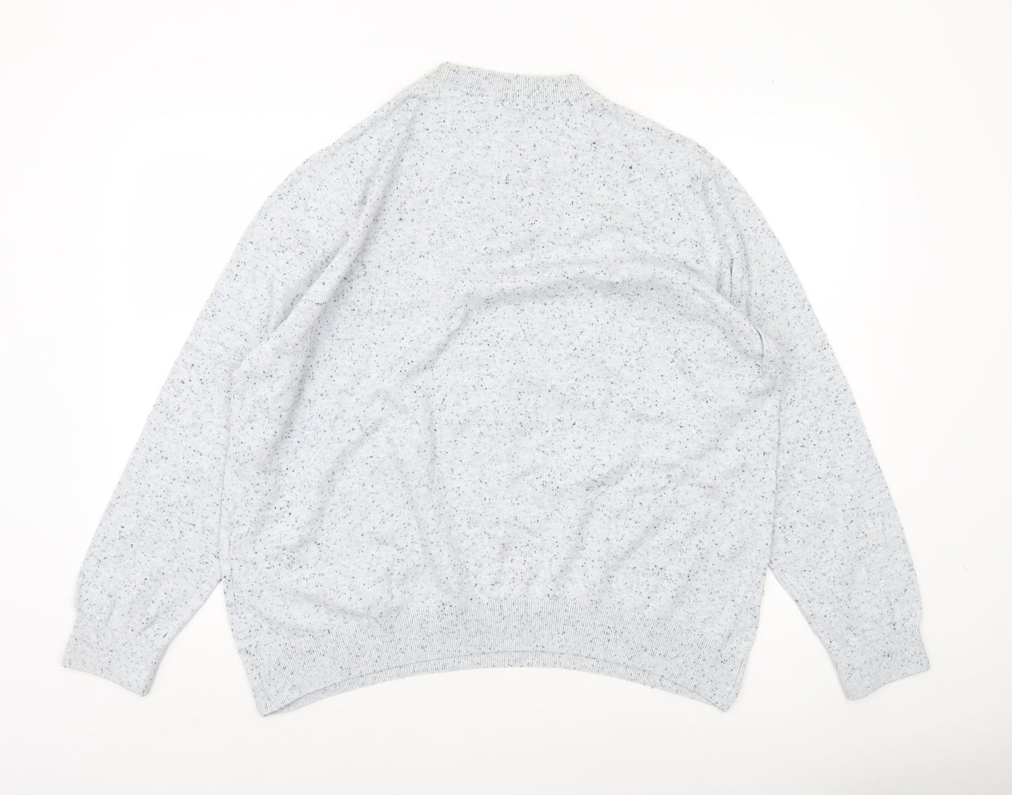 CODE Mens Grey 2XL Henley Knit Jumper Long Sleeve Casual