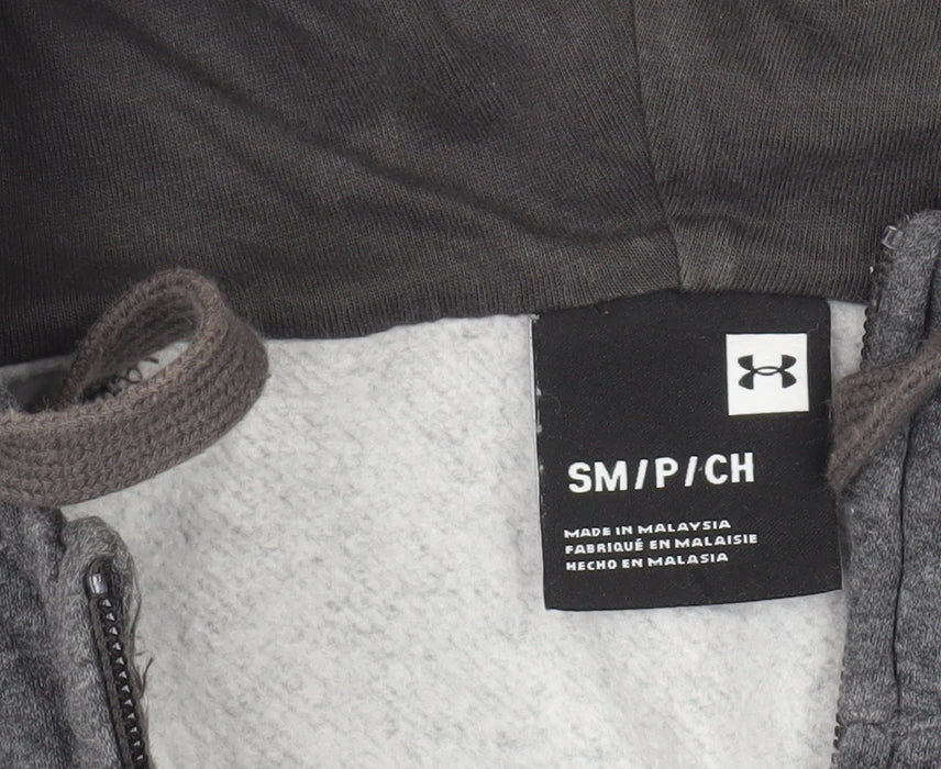 Mens UK Size S Under armour Grey Full Zip Hoodie