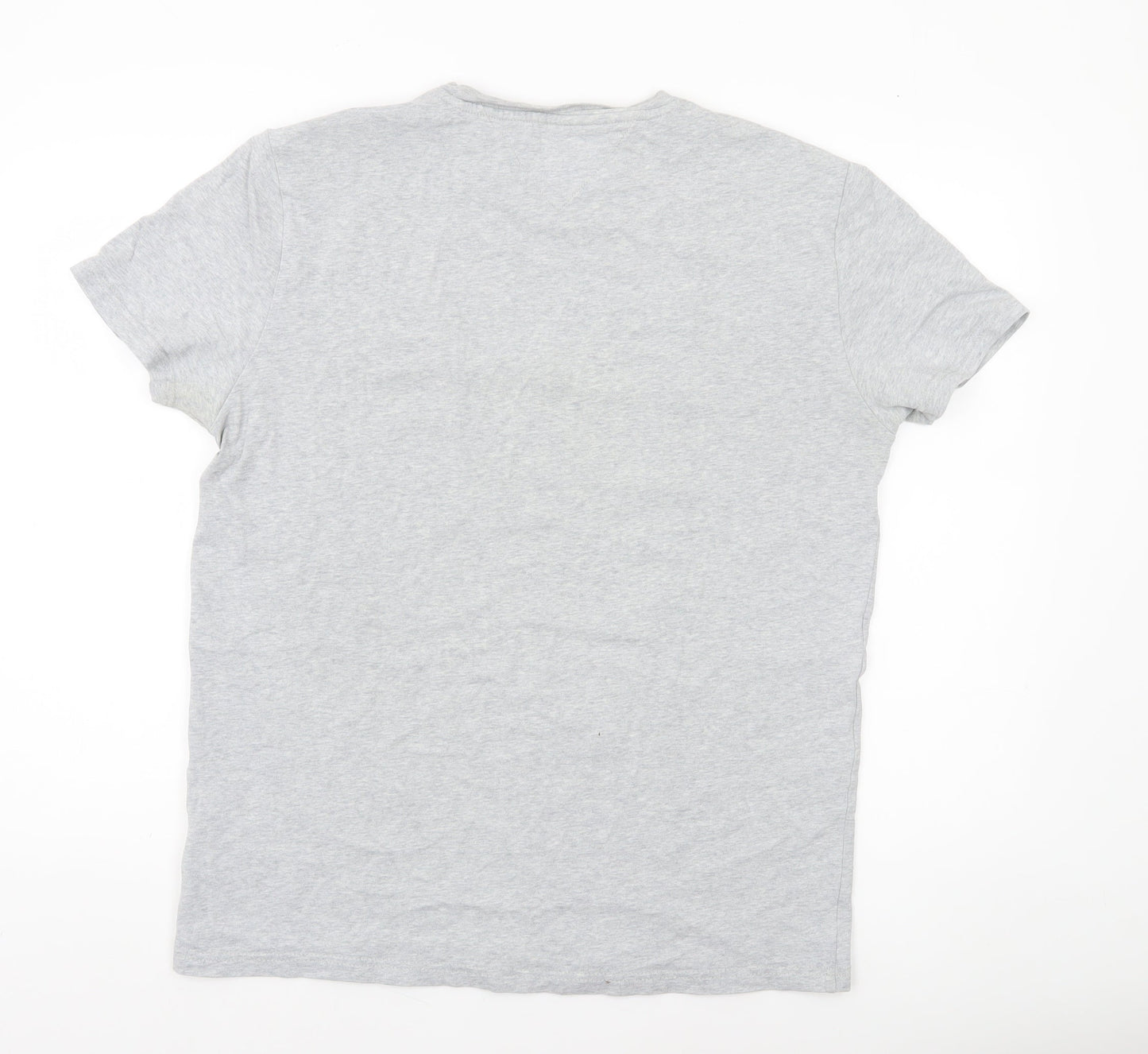 Tommy Jeans Men's Grey L Regular Fit Cotton Crew Neck T-Shirt