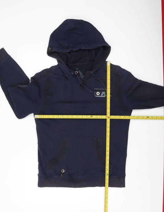 Mens UK Size M Red Herring Blue Pullover Hoodie