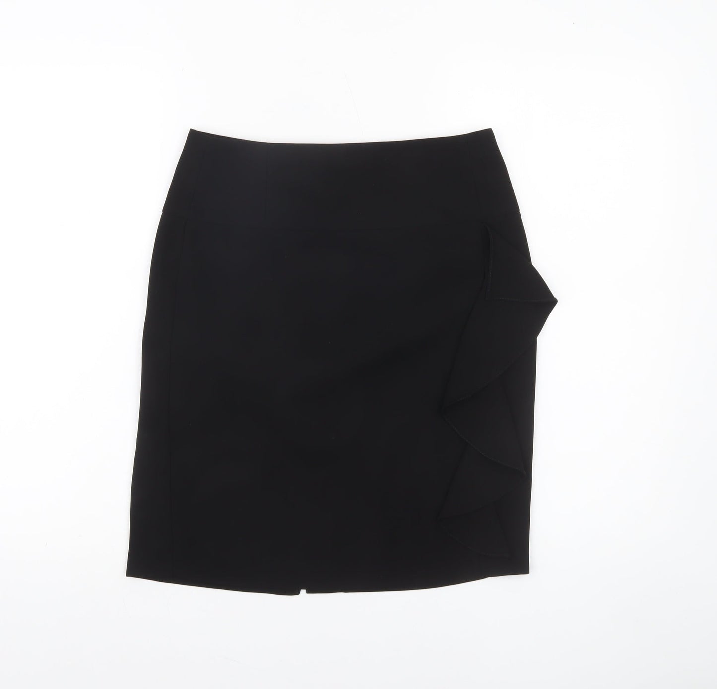 Dorothy Perkins Women’s Black Size 8 Pencil Skirt Ruffle Detail Workwear