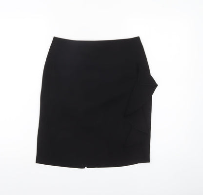 Dorothy Perkins Women’s Black Size 8 Pencil Skirt Ruffle Detail Workwear