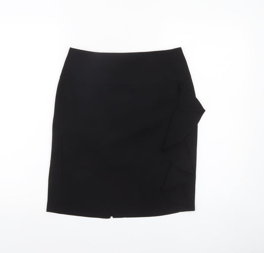 Dorothy Perkins Women’s Black Size 8 Pencil Skirt Ruffle Detail Workwear