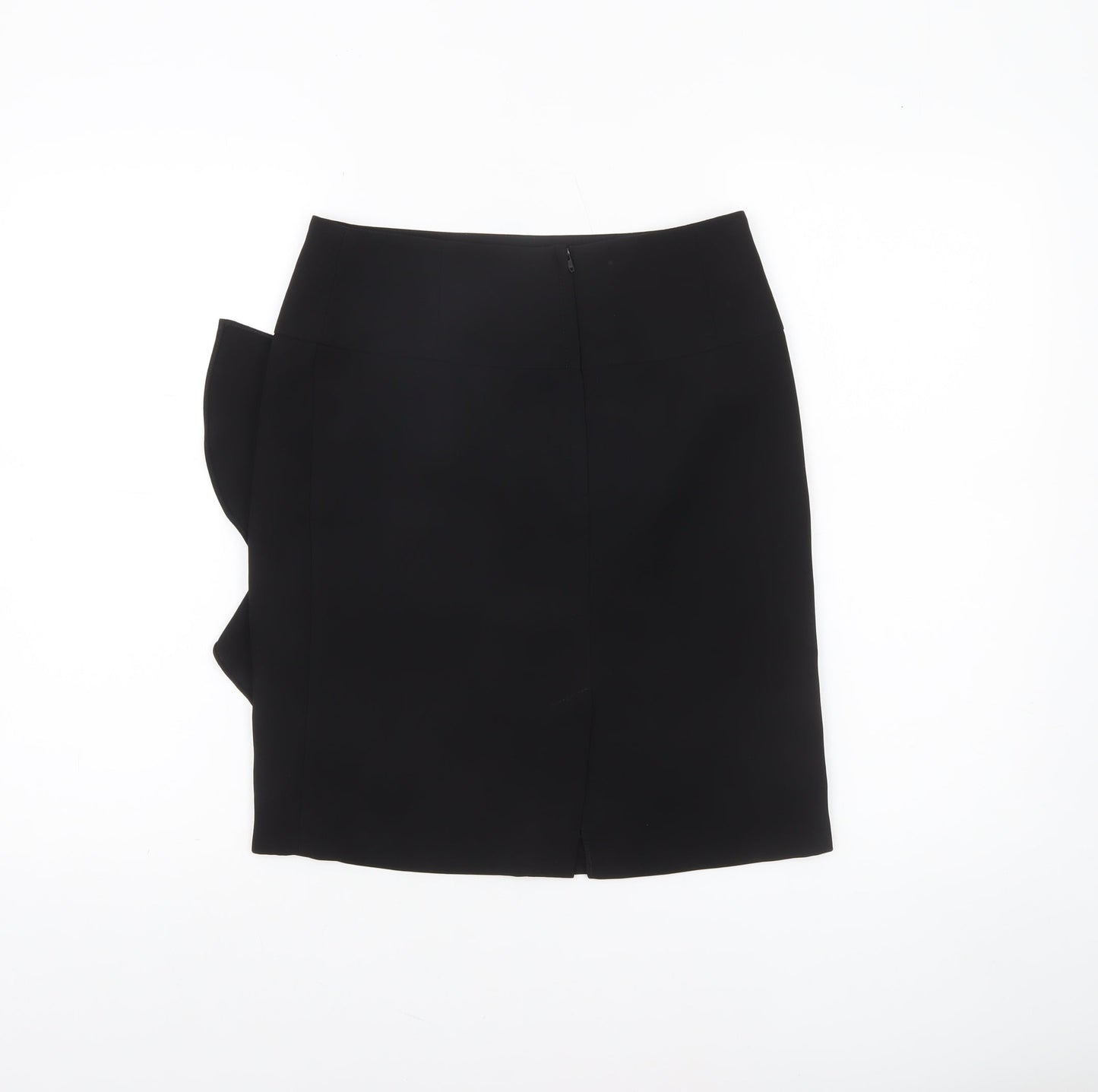 Dorothy Perkins Women’s Black Size 8 Pencil Skirt Ruffle Detail Workwear