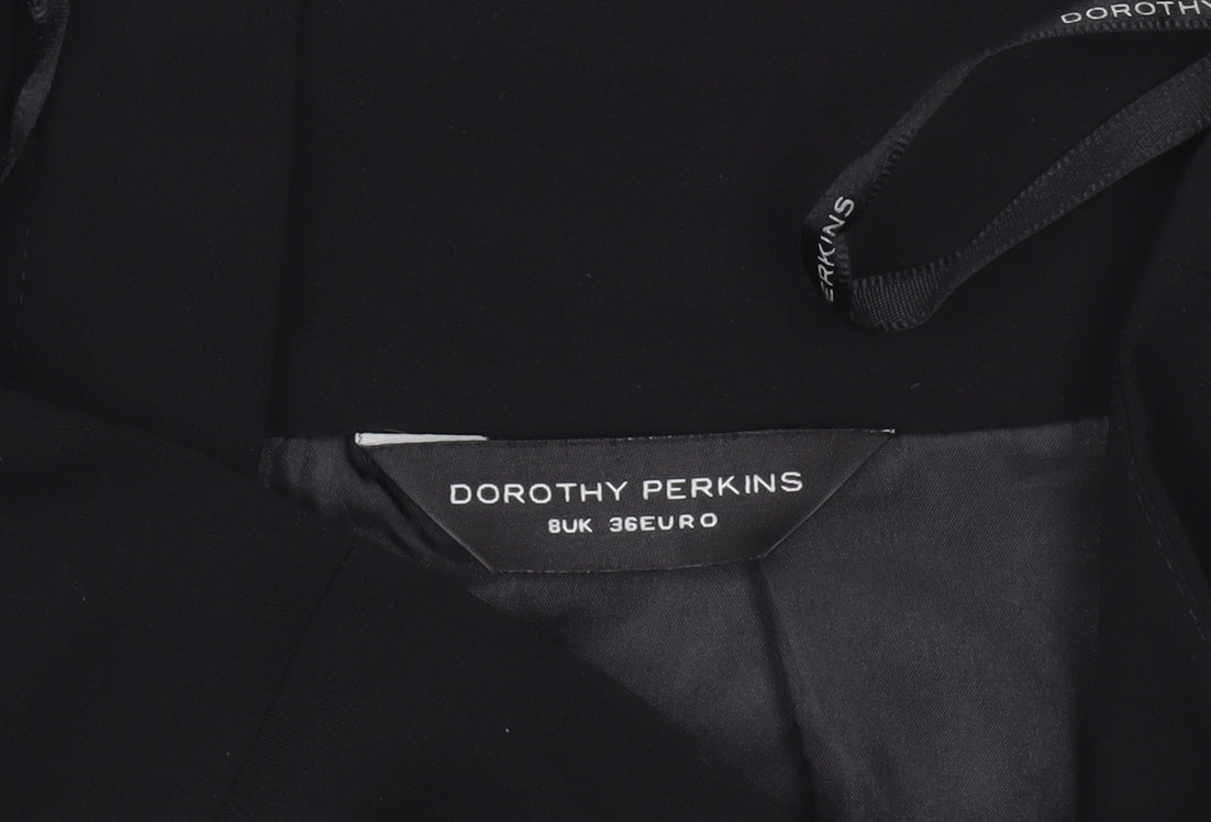Dorothy Perkins Women’s Black Size 8 Pencil Skirt Ruffle Detail Workwear