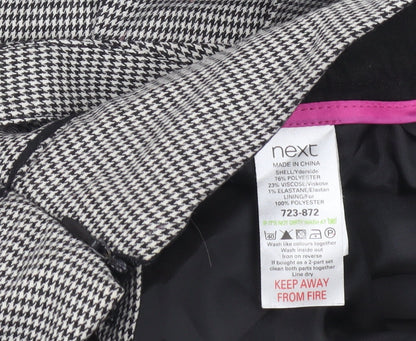 Next Women Grey Houndstooth Pleated Mini Skirt Size 6