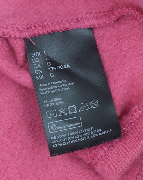 Womens UK Size L H&M Pink Pullover Sweatshirt