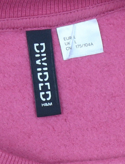 Womens UK Size L H&M Pink Pullover Sweatshirt
