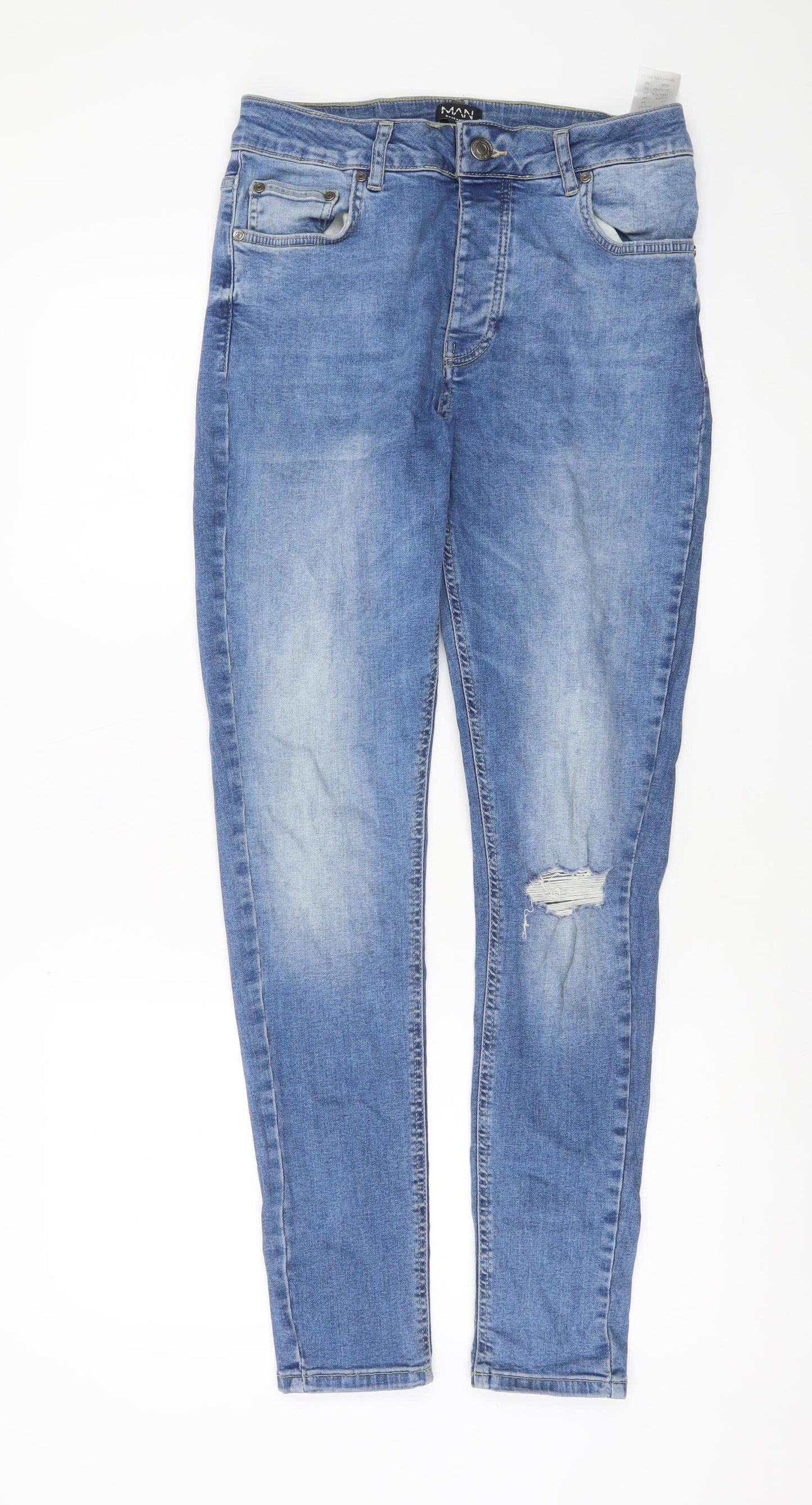 Mens UK Size 34 boohooMAN Slim Fit Skinny Blue Jeans