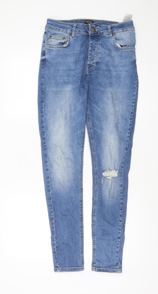 Mens UK Size 34 boohooMAN Slim Fit Skinny Blue Jeans