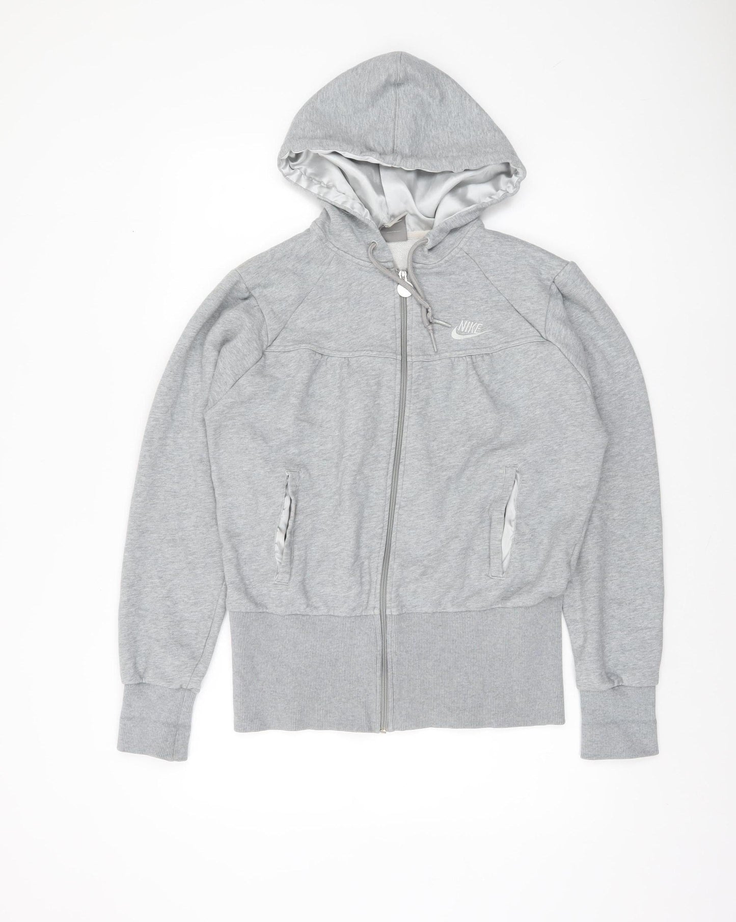Nike Women’s Grey Full Zip Hoodie XL Cotton Blend Casual Sweatshirt