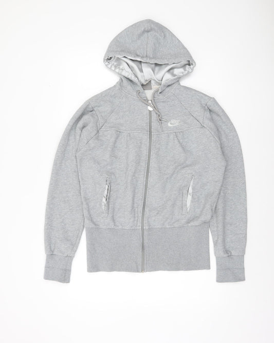 Nike Women’s Grey Full Zip Hoodie XL Cotton Blend Casual Sweatshirt