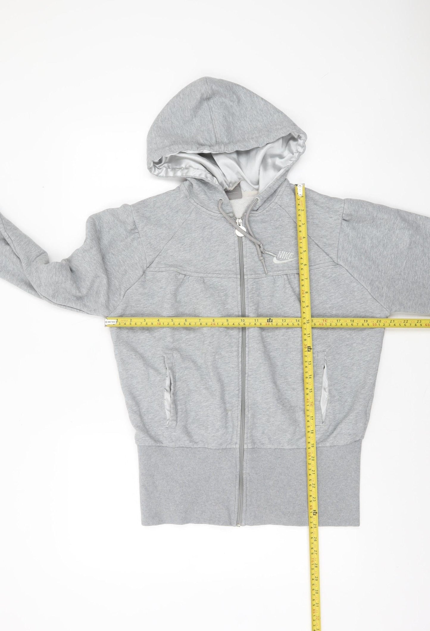 Nike Women’s Grey Full Zip Hoodie XL Cotton Blend Casual Sweatshirt