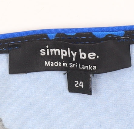 Womens UK Size 24 Simply Be Blue Basic Blouse