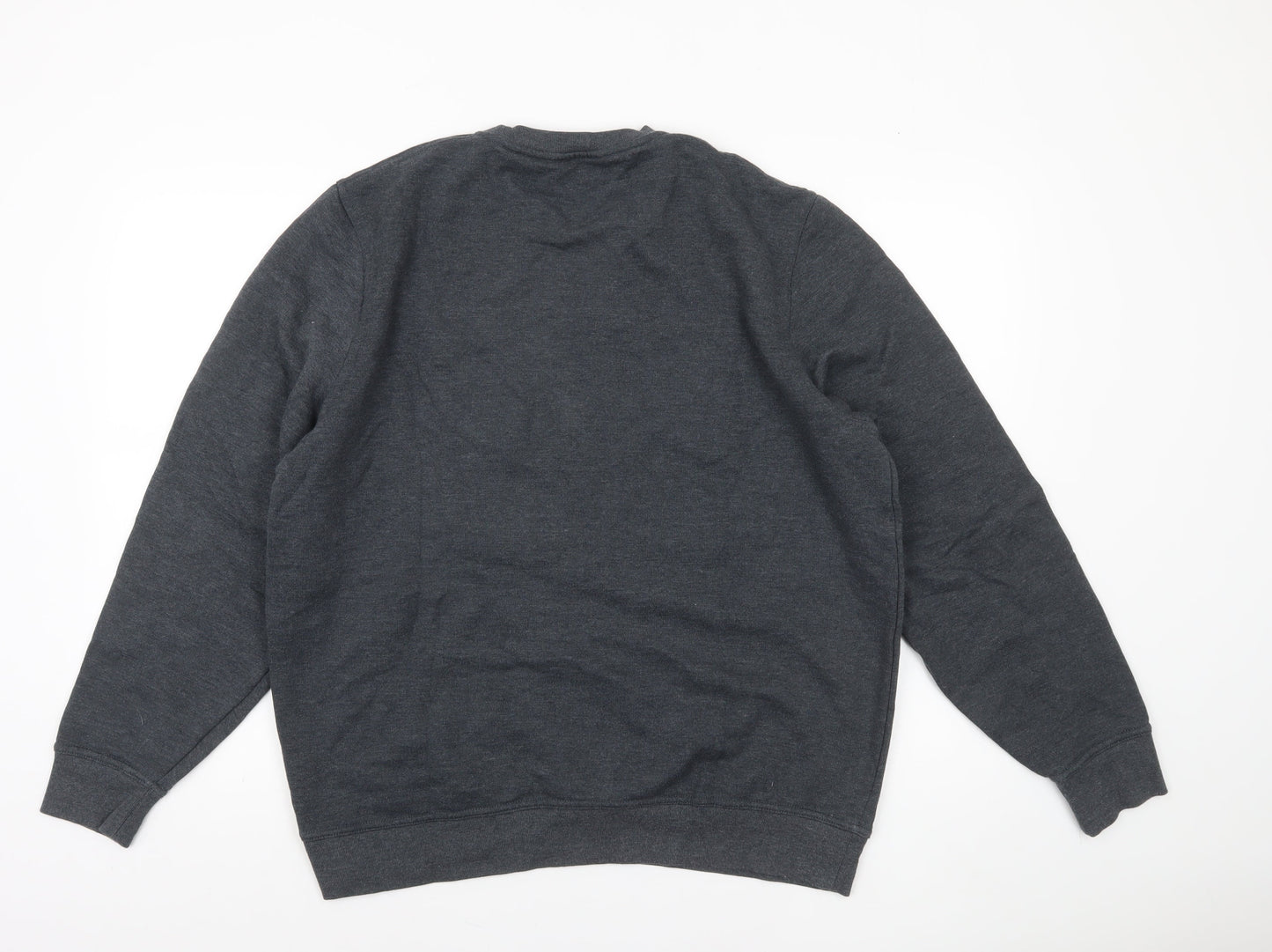 Very Man Men’s Grey Crew Neck Pullover Sweatshirt L Fleece Cotton Blend