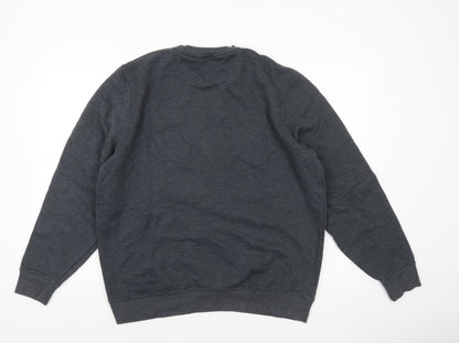Very Man Men’s Grey Crew Neck Pullover Sweatshirt L Fleece Cotton Blend