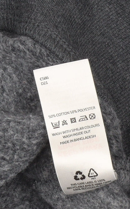 Very Man Men’s Grey Crew Neck Pullover Sweatshirt L Fleece Cotton Blend