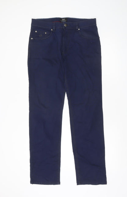 Bugatti Men's Blue Regular Fit Nevada Chino Trousers 36W 32L
