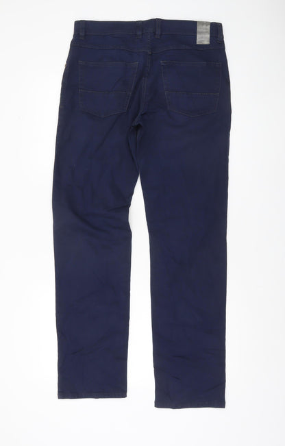 Bugatti Men's Blue Regular Fit Nevada Chino Trousers 36W 32L