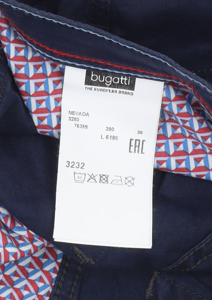 Bugatti Men's Blue Regular Fit Nevada Chino Trousers 36W 32L