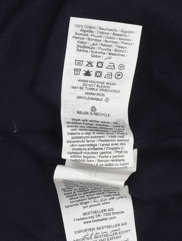 Jack & Jones Men’s Blue Grey Cotton Crew Neck Jumper M