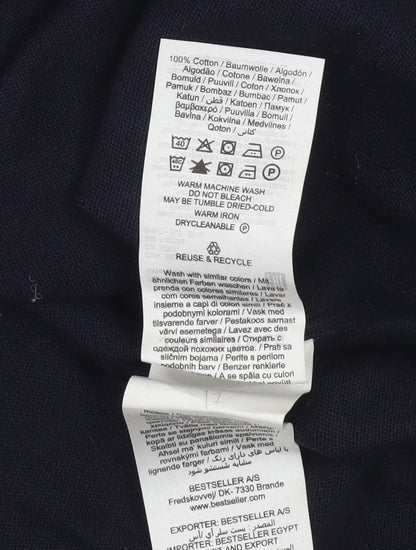 Jack & Jones Men’s Blue Grey Cotton Crew Neck Jumper M