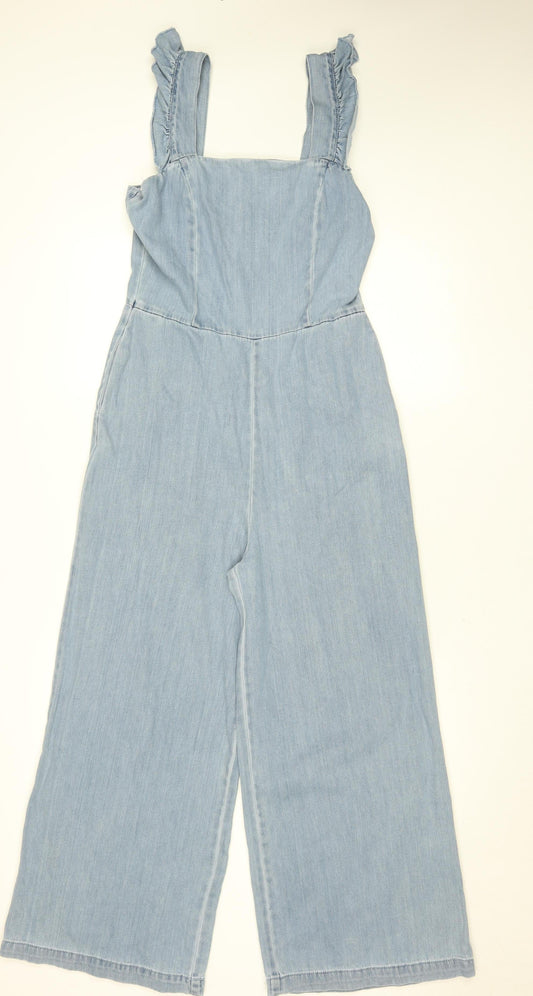 Primark Denim Co Light Blue Denim Jumpsuit Women's Size 10 Wide Leg