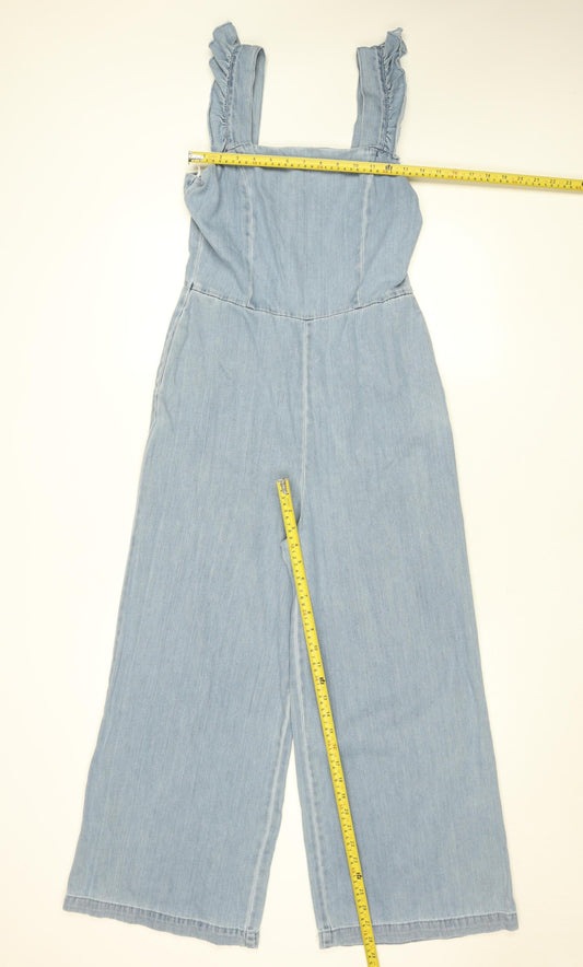 Primark Denim Co Light Blue Denim Jumpsuit Women's Size 10 Wide Leg