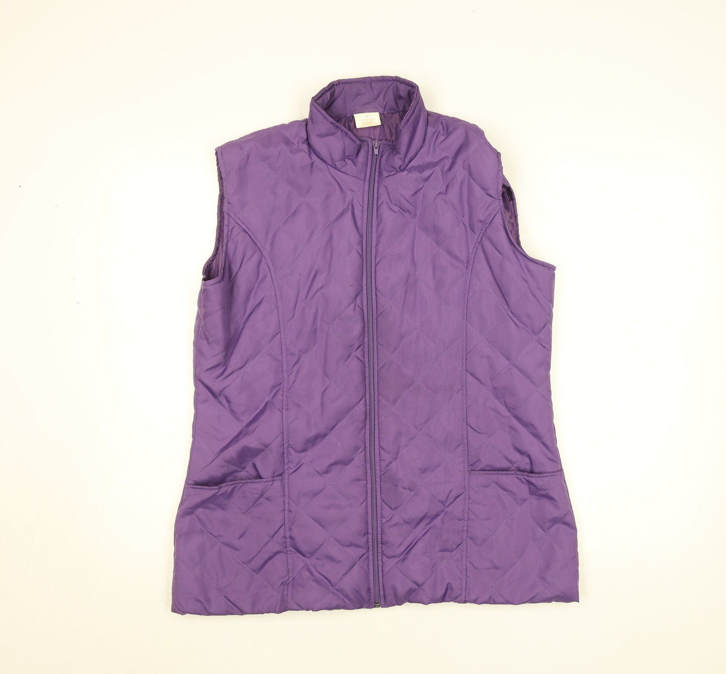Womens UK Size M Anne de Langy Purple Quilted Coat