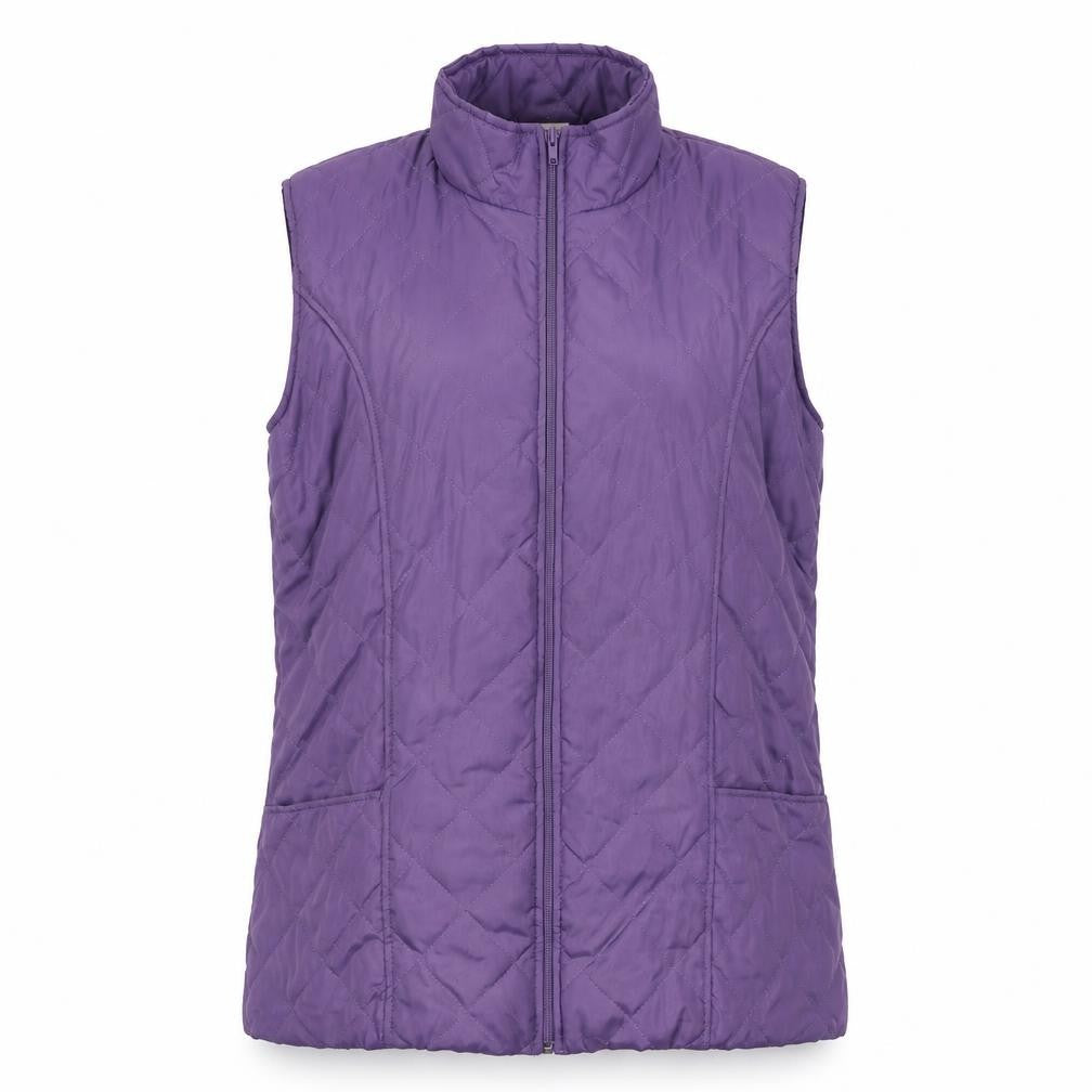 Womens UK Size M Anne de Langy Purple Quilted Coat
