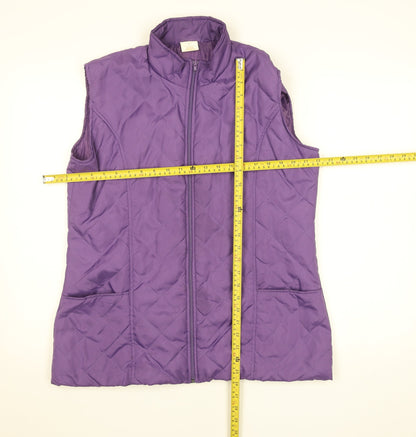 Womens UK Size M Anne de Langy Purple Quilted Coat