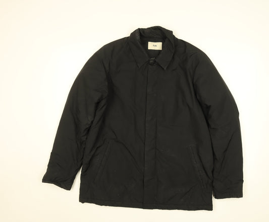 Womens UK Size 10 Folk Black Overcoat