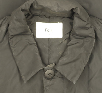 Womens UK Size 10 Folk Black Overcoat