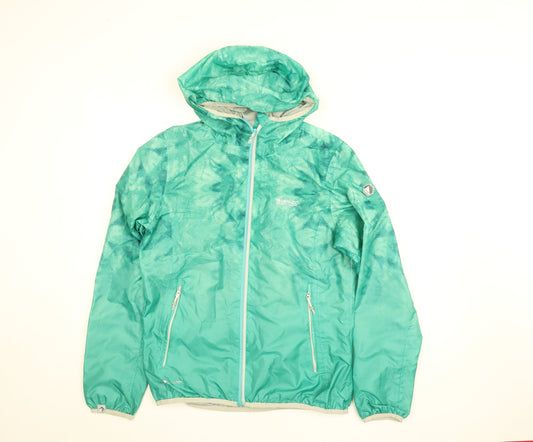 Regatta Womens Green Size 12 Lightweight Hooded Windbreaker Jacket
