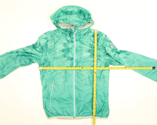 Regatta Womens Green Size 12 Lightweight Hooded Windbreaker Jacket