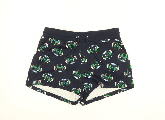 Primark Girls Navy Stitch Christmas Shorts Medium 12-13 Years Cartoon Print