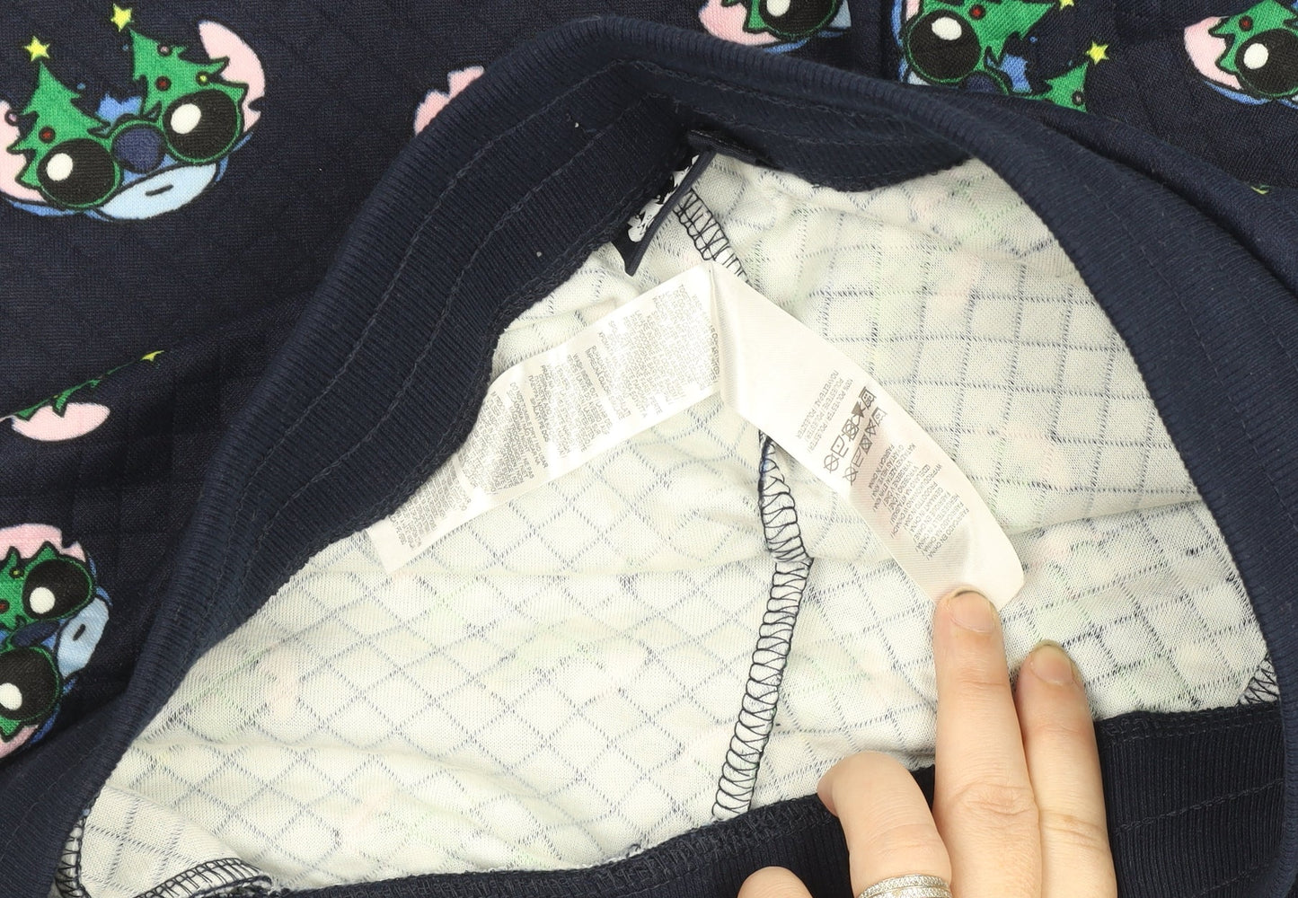 Primark Girls Navy Stitch Christmas Shorts Medium 12-13 Years Cartoon Print