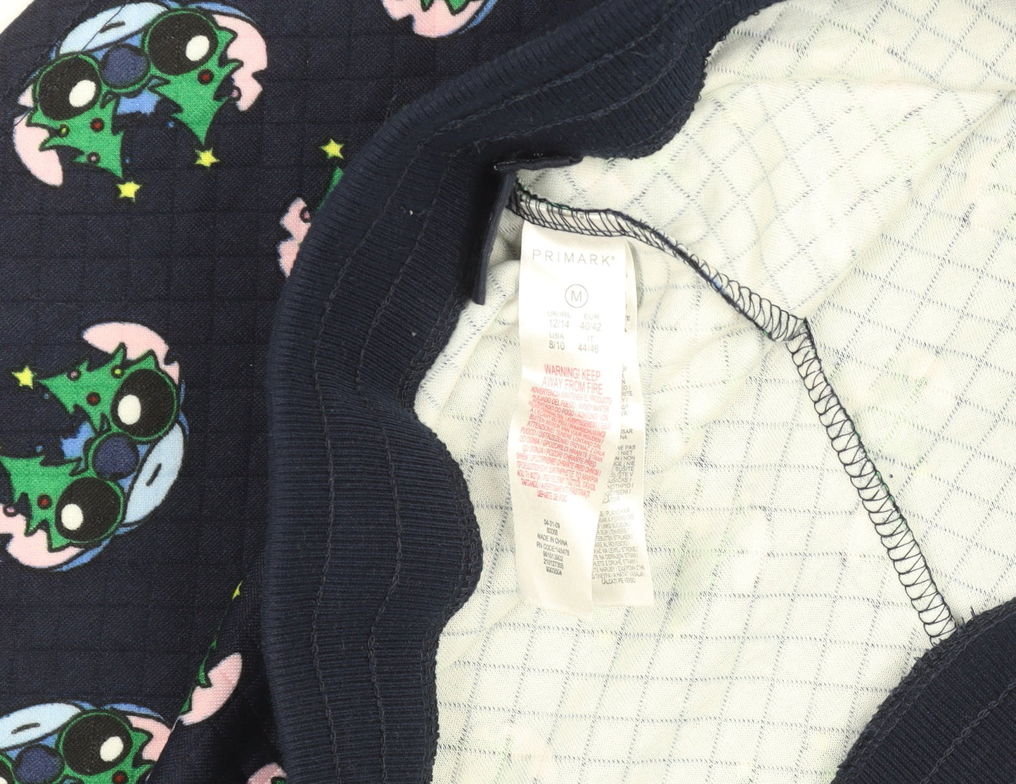 Primark Girls Navy Stitch Christmas Shorts Medium 12-13 Years Cartoon Print