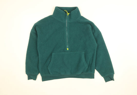 Dunnes Women Green XS 1/2 Zip Fleece Pullover Sweatshirt