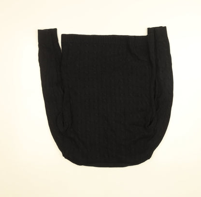 Lauren Ralph Lauren Women's Black Cable Knit Cotton Jumper L