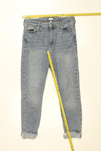 River Island Women's Blue Light Wash Distressed Ankle Slim Jeans Size 8