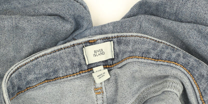River Island Women's Blue Light Wash Distressed Ankle Slim Jeans Size 8