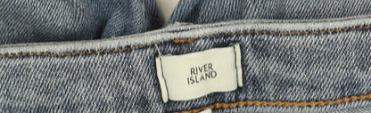 River Island Women's Blue Light Wash Distressed Ankle Slim Jeans Size 8