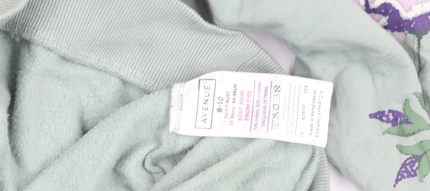 Womens UK Size 8-10 Avenue Green Pullover Hoodie