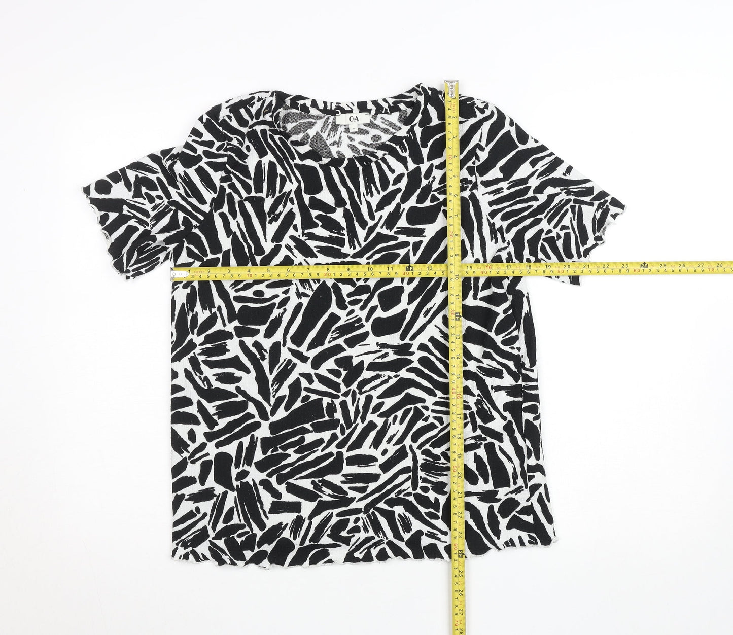 Womens UK Size M C&A Black Basic T-Shirt